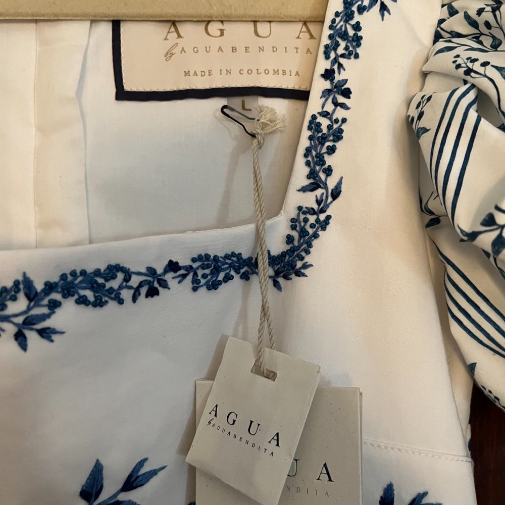 NWT Agua by Agua Bendita Pistachio Embroidered Dress Size L - Picture 4 of 8
